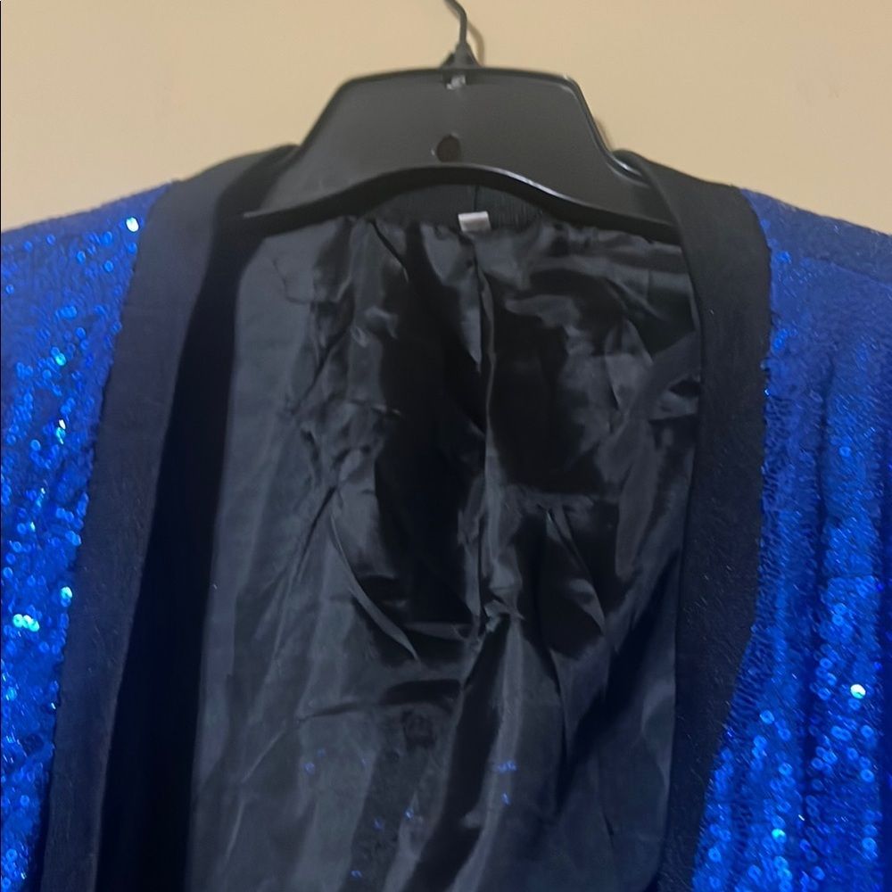 Blue Sequin Women's Jacket - Picture 5 of 12